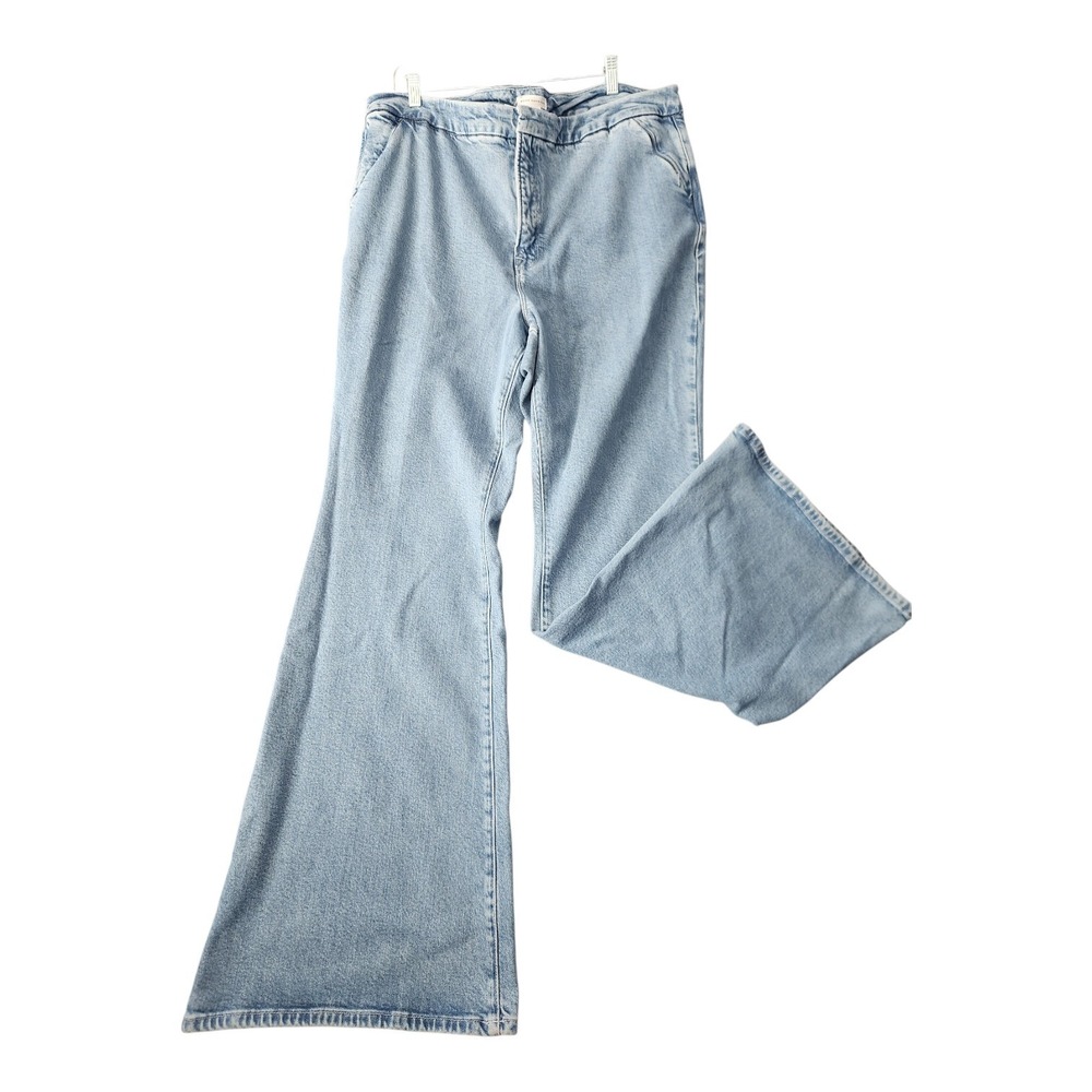 Good American Good Flare Trouser Light Wash Women's Jeans Size 20 Boho NWT $169